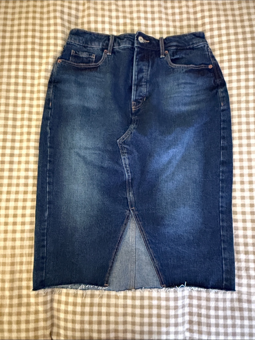 Old Navy Dark Blue Straight-Leg Denim Skirt